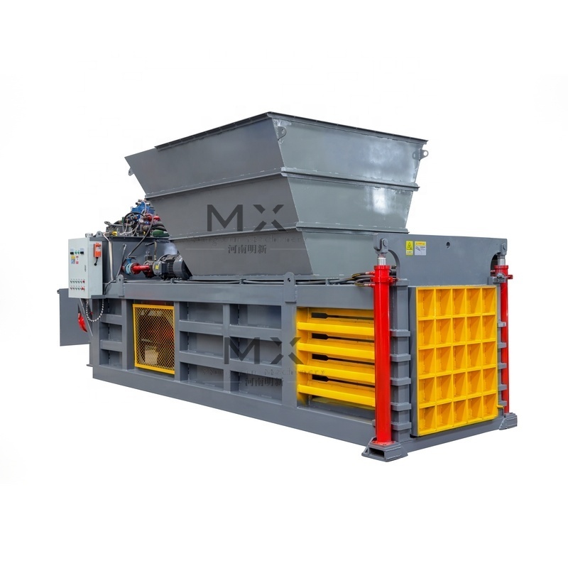 horizontal cardboard compactor automatic paper hydraulic cardboard waste pet baler baling press machine