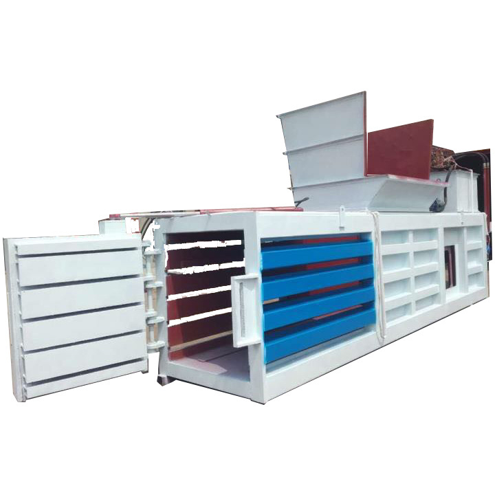 horizontal cardboard compactor automatic paper hydraulic cardboard waste pet baler baling press machine