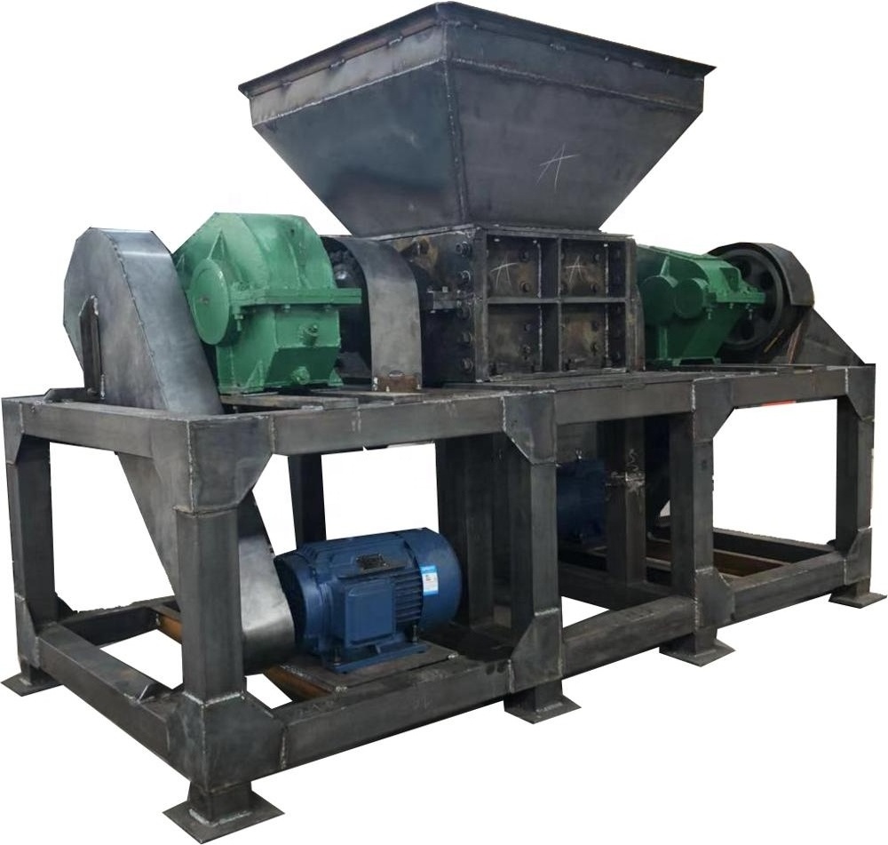 industrial cardboard double shaft shredder/waste wood pallet double shaft shredder machine