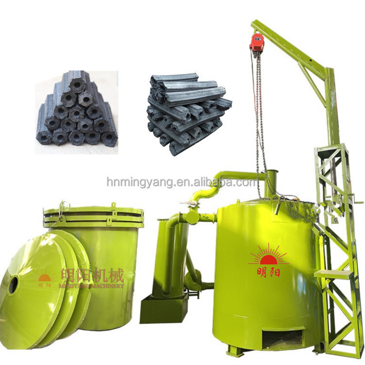 Energy-saving gas flow smokeless biochar charcoal retort kiln