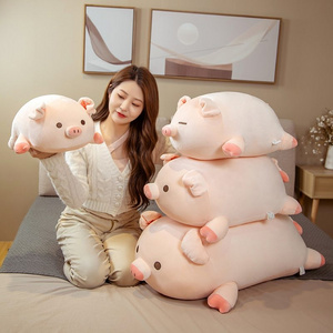 40/50cm Squishy Pig Stuffed Doll Lying Plush Piggy Toy Animal Soft Plushie Pillow for Kids Baby Comforting Birthday Gift