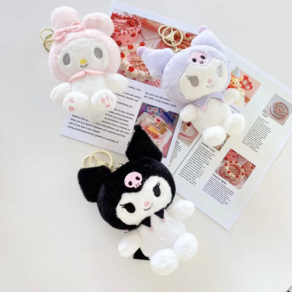 Wholesale My Melody and Kuromi Sanrio Plushie Plush Toys Keychain Cute Sanrio Keychain