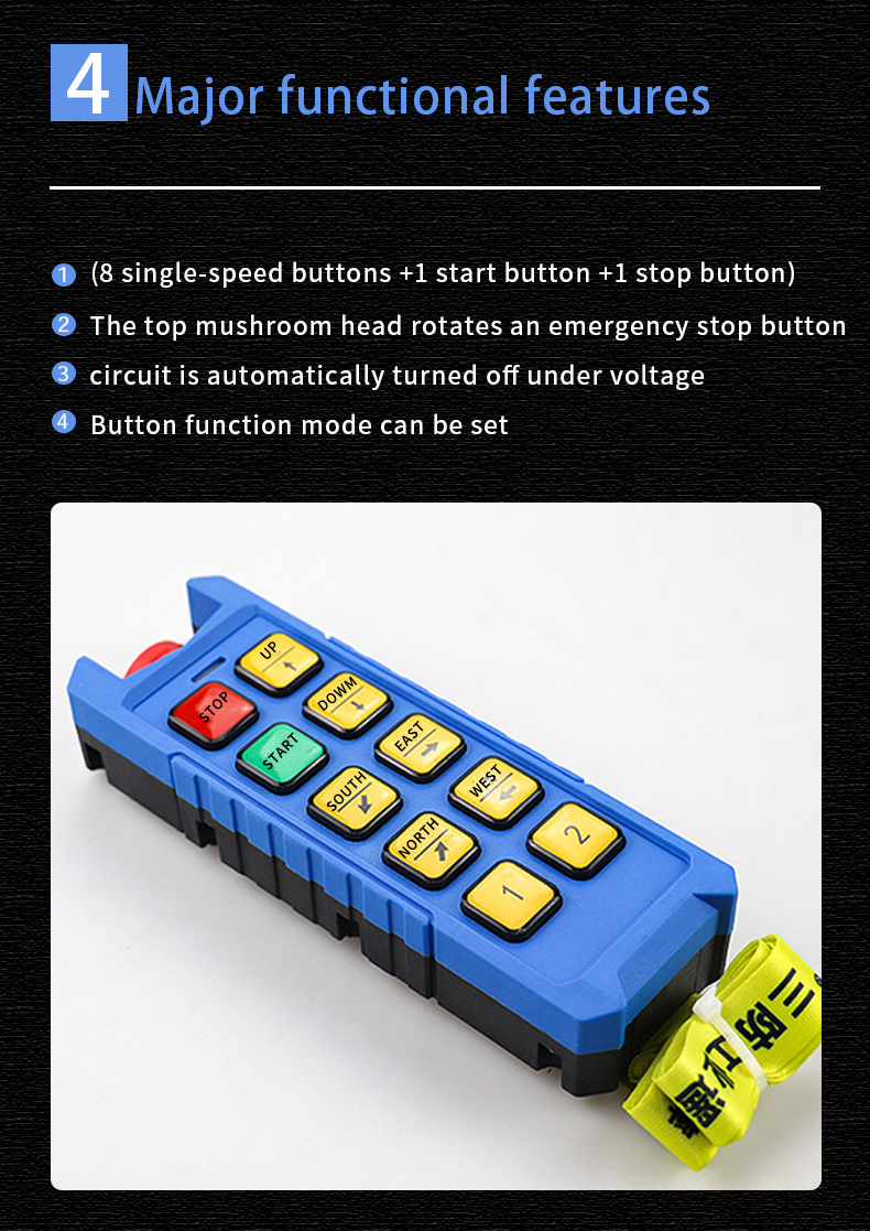 F21-8S+ lifting winch controller overhead crane hoist radio handing industrial wireless smart remote control