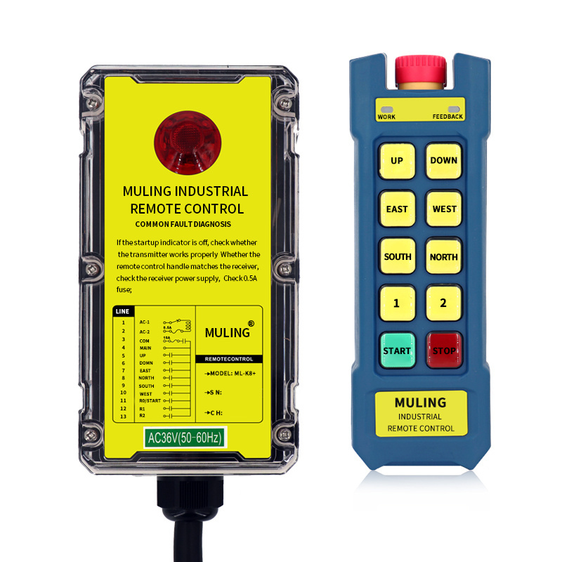 ML-K8+ Ip68  industrial universal radio wireless 24 volts  8 channel wireless remote control switch