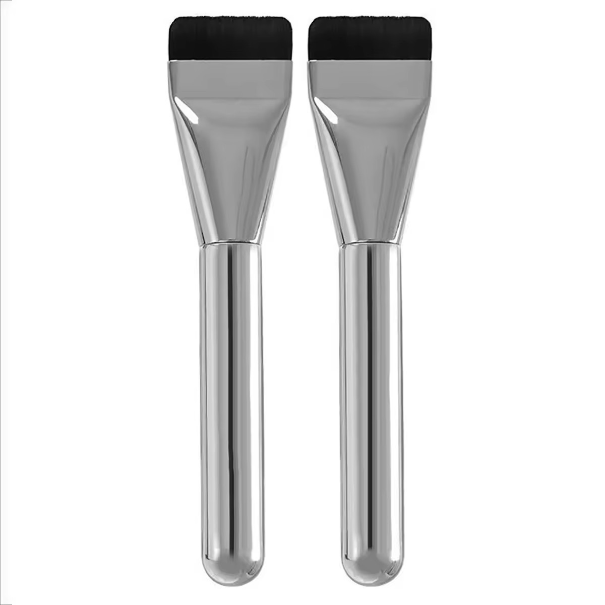 2024 New  Silver Face Masking Brush Liquid Foundation Film Brushes Single One Line Shape Foundation Brush