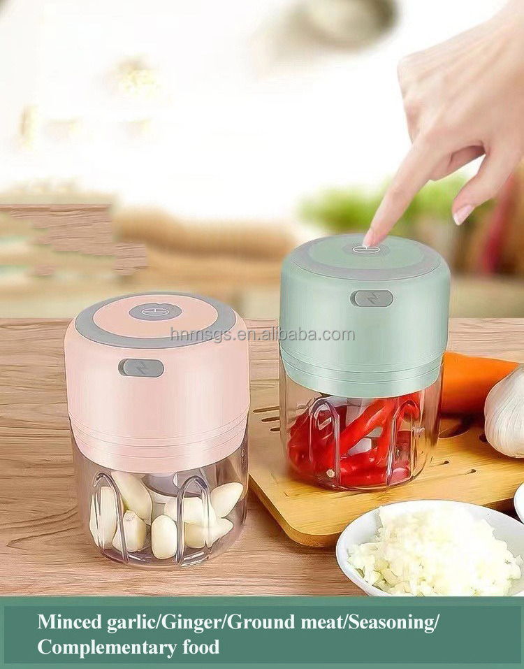 Wholesale stainless steel mini electric garlic chopper usb charging food meat vegetable garlic chopper