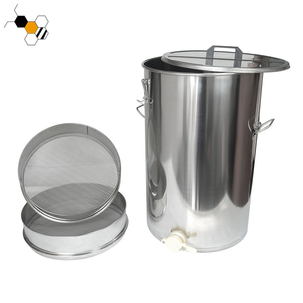 Honey storage tank with strainer automatic beekeeping equipment 70L stainless steel honey tank