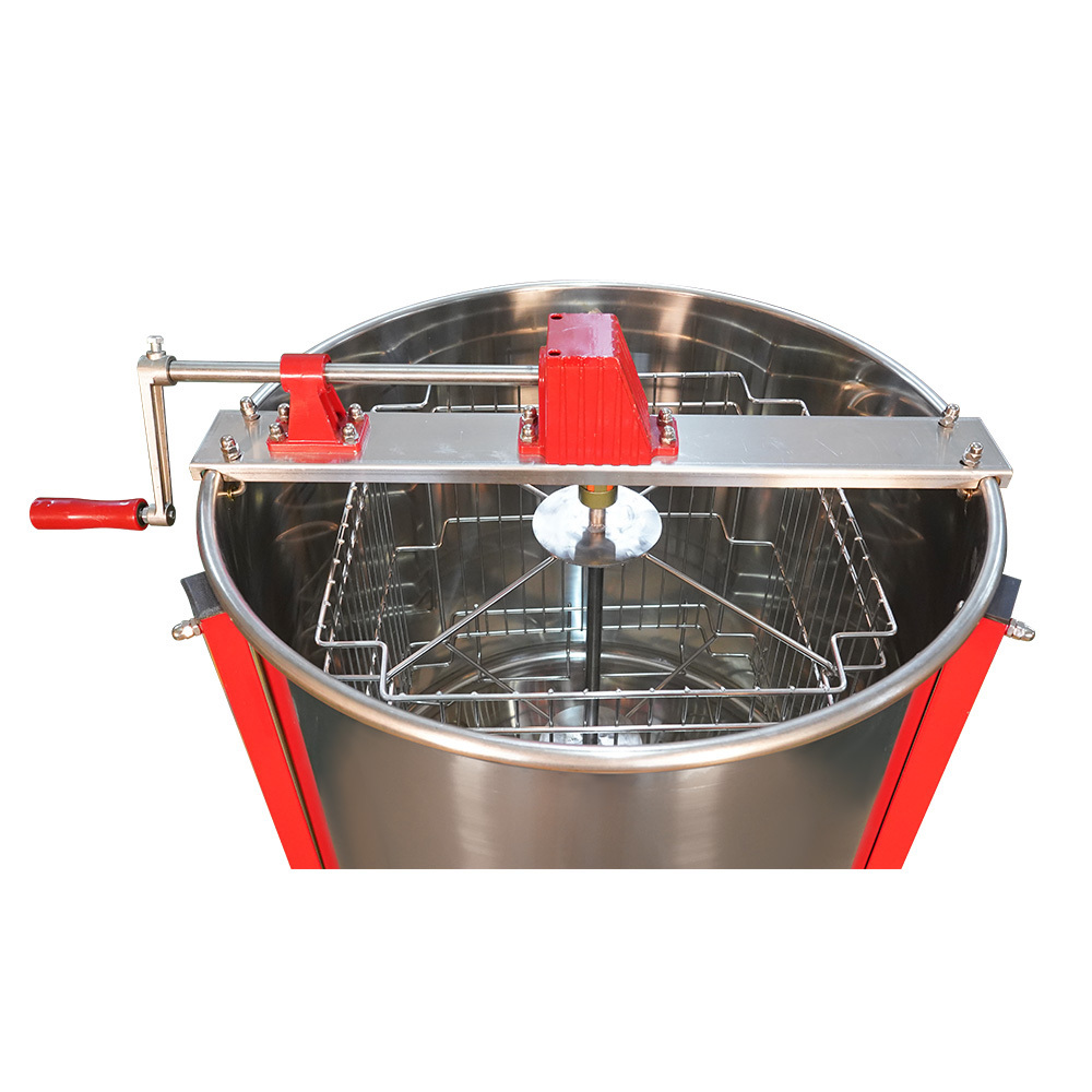 Stainless Steel Manual Beekeeping Extraction Honeycomb Drum Spinner with Transparent Lid Self-reversal Dadant Honey Extractor