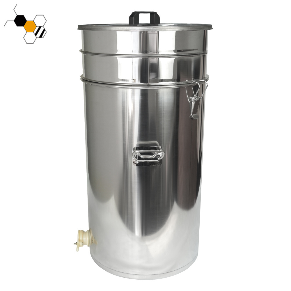 Honey storage tank with strainer automatic beekeeping equipment 70L stainless steel honey tank