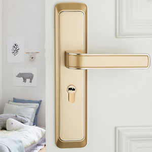 Wholesale Price Luxury Morden Hotel Villa Home Brass Wood Door Handles Lock