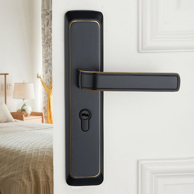 Good Quality Modern Simple Security Anti-Theft Wooden Door Handle Set Lock for Interior Door