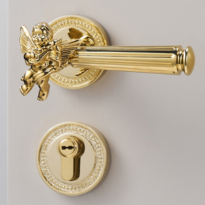 Wholesale Luxury French White Lever Door Handle Set Security Grip Lock Handles for Interior Home Doors