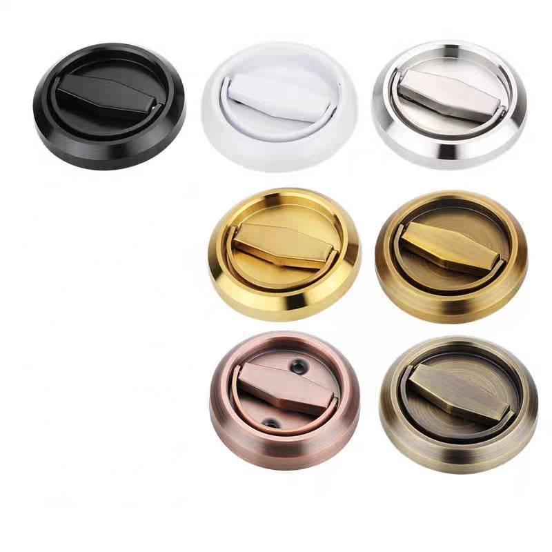 304 Stainless Steel Round Pull Ring Recessed Pull Handle Concealed Door with Key Invisible Door Lock