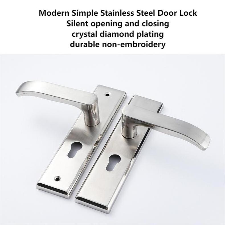 SS304 Door Lock Set, SS304 Stainless Steel Modern Design Handle Lock for Interior Doors