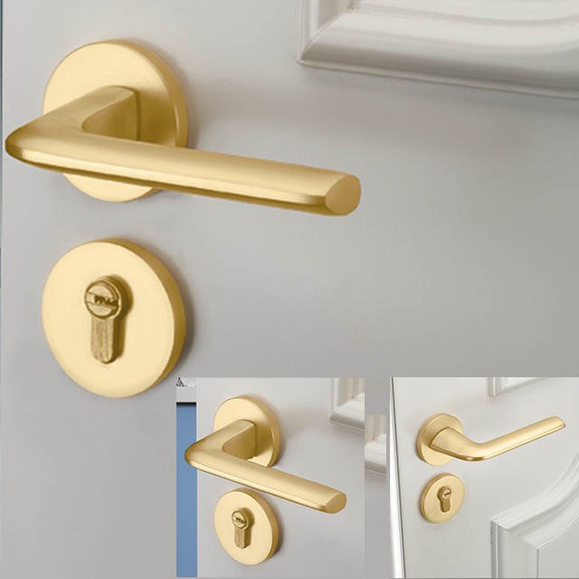 Durable Gold Weatherproof Outdoor Lever Lock for Gates and Exterior Doors