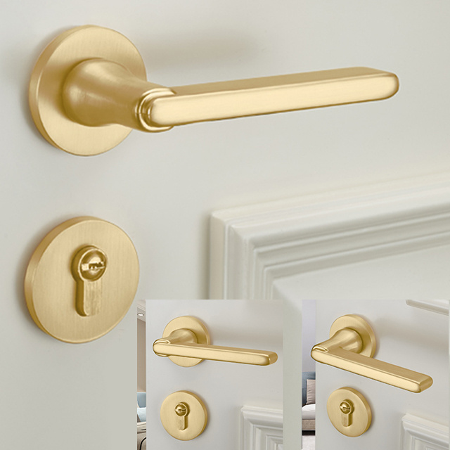 Durable Gold Weatherproof Outdoor Lever Lock for Gates and Exterior Doors