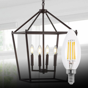 Candle Light 2W 4W 5W E12 E14 B22 E26 E27 Dimmable C35 LED Filament Bulb Candelabra LED Bulbs with Fixture