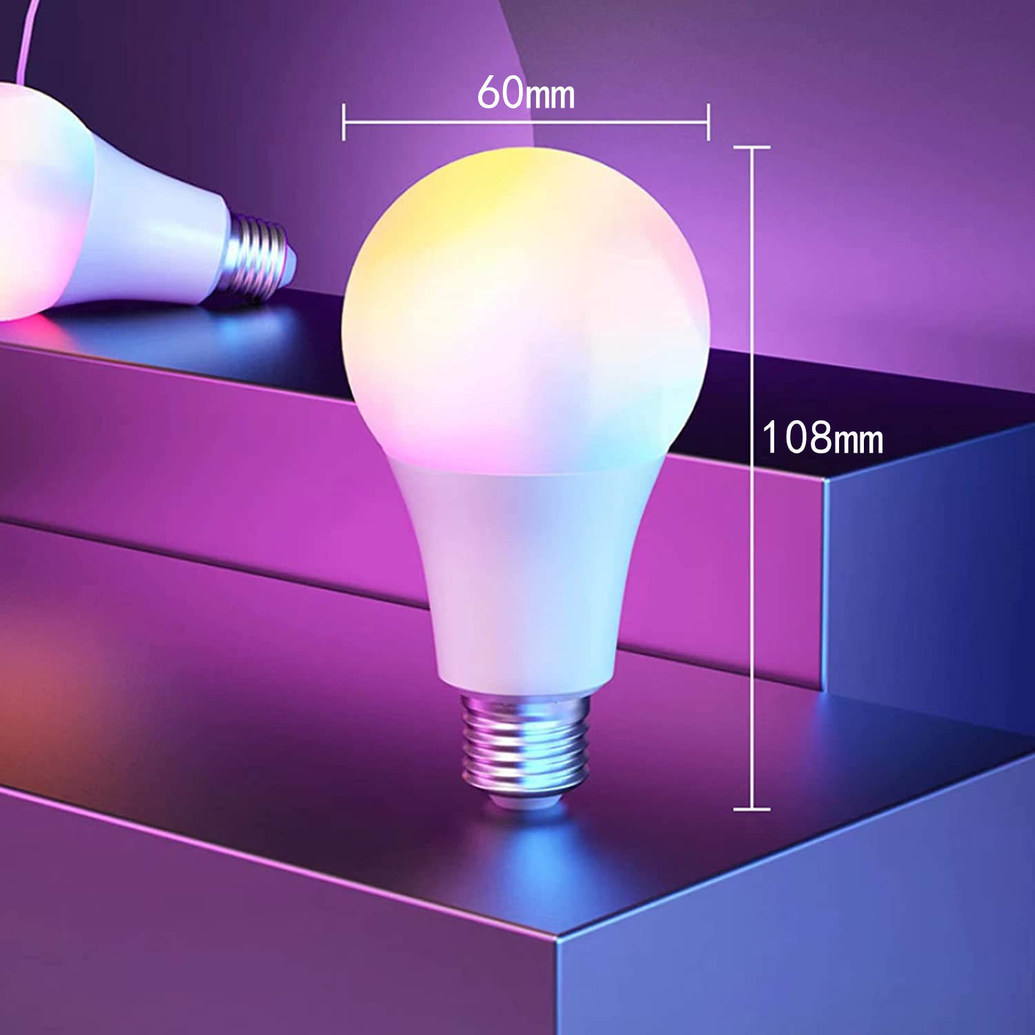 LED Smart Bulb RGBW Color Changing Remote Control A60 Ra80 E27 10W 16 Colors SMD 5054 2835 Dimmable Indoor