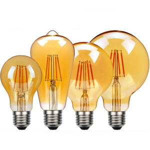 Hot Sales China Supplier 4W 6W 8W A60 G80 G95 G125 ST64 Warm White Lamp Light Vintage Edison Type Lampadas Led Filament Bulb