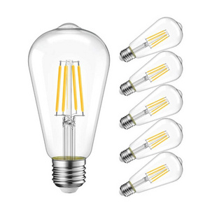 High Brightness Dimmable Vintage E26 ST21 Led Edison Bulbs 8W Soft Warm White 3000K E27 ST64 Antique Led Filament Bulbs