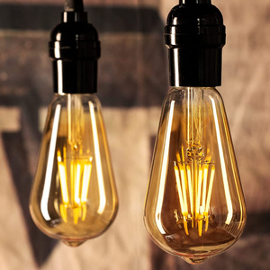 High Brightness Dimmable Vintage Clear/Amber E26/E27 4W/6W/8W/10W ST19 ST21 ST58 ST64 Decorative LED Filament Bulb