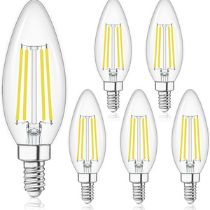 Best Selling 2W 4W 5W E12 E14 B22 E26 E27 Dimmable C35 LED Filament Bulb Candelabra LED Bulbs