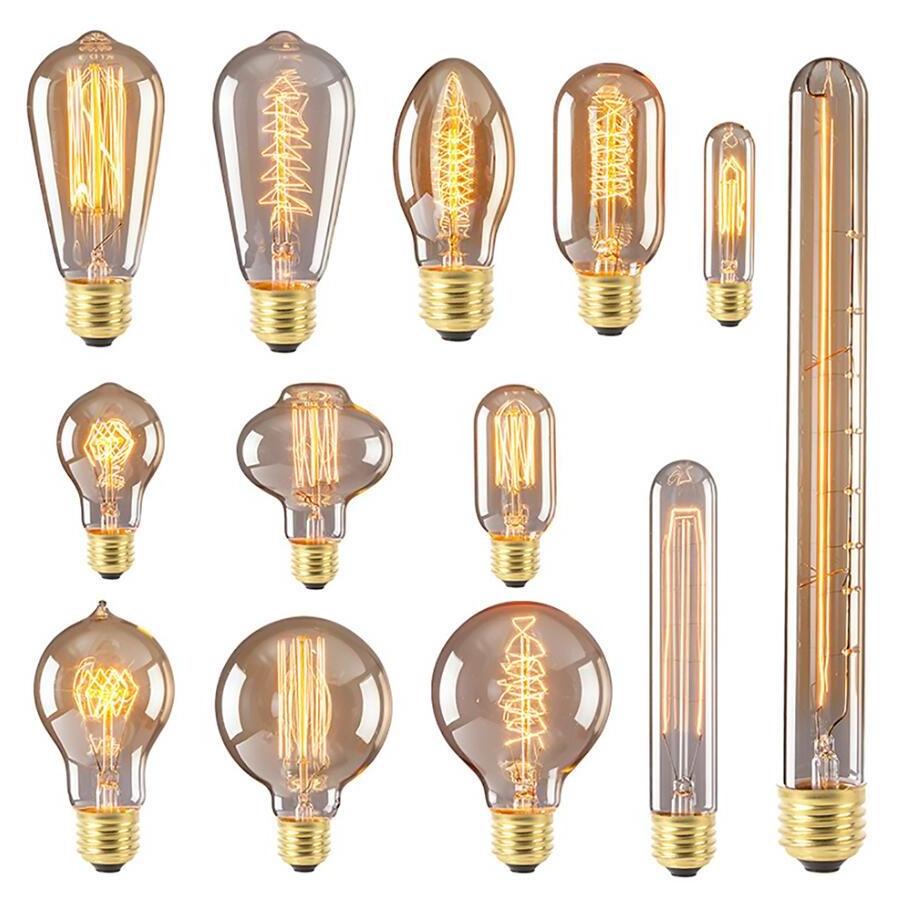 E26 E27 B22 25W 40W 60W ST64 G80 G95 T45 T30 A19 A60 Retro Filament Incandescent Vintage Edison Lamp Bulbs