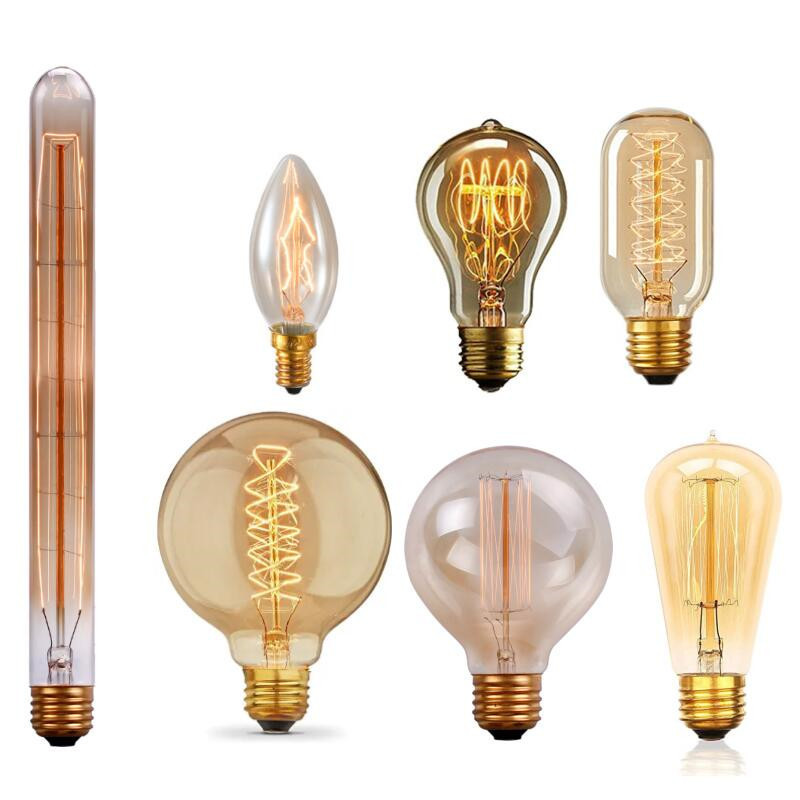 E26 E27 B22 25W 40W 60W ST64 G80 G95 T45 T30 A19 A60 Retro Filament Incandescent Vintage Edison Lamp Bulbs