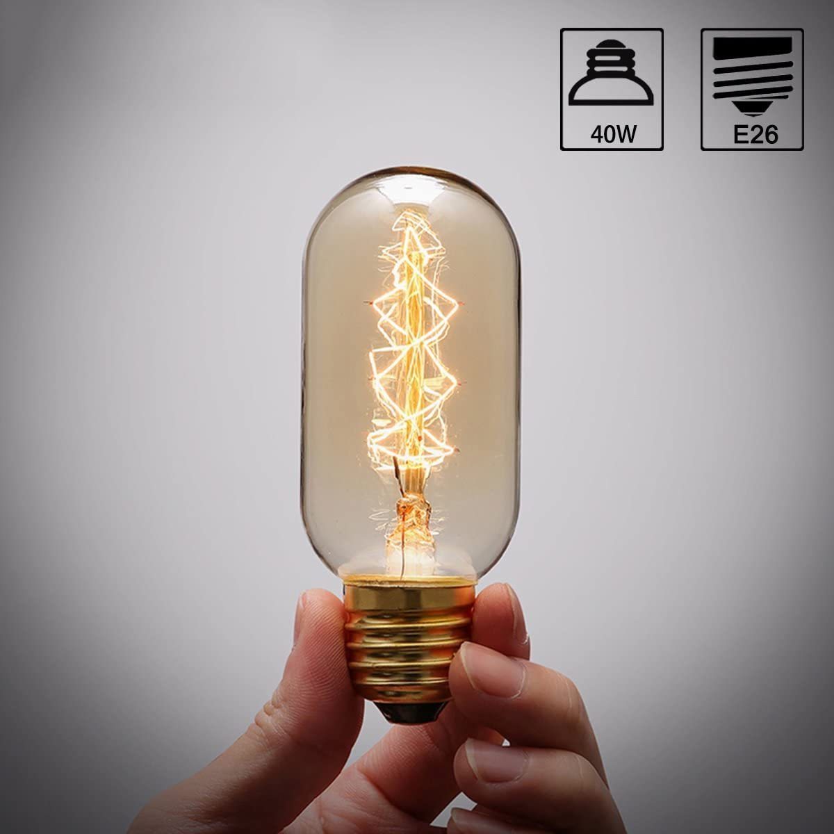 High Brightness Vintage 40W/60W E26/E27 Antique Tubular Style Incandescent Bulb T45 A60 ST19 ST58 ST64 Decorative Edison Bulb