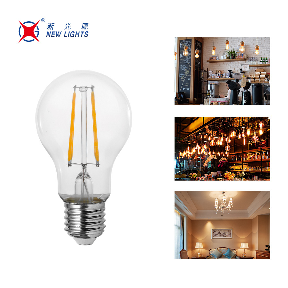 China Hot Selling 4W 6W 8W 10W 12W 15W Glass Amber Clear Grey Opal Frosted E26 E27 B22d CCT A19 A60 LED edison LED Filament Bulb