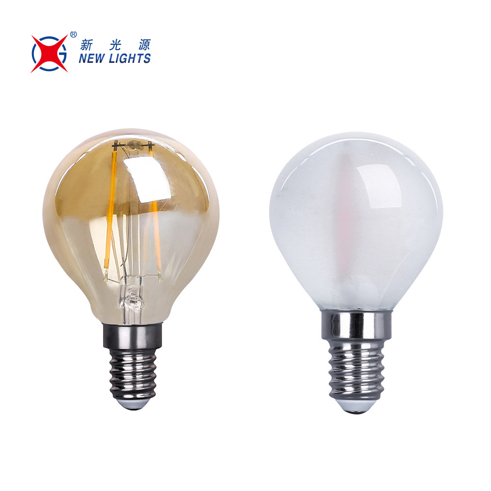 2022 China Hot Selling 2W 4W 5W Glass E12 E14 E26 E27 B15d B22d Clear Frosted Opal Amber Reflector G45 LED Filament Bulb