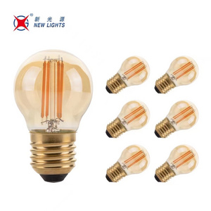 China Best Selling 2W 4W 5W 75mm Dimmable Warm White Glass wholesale E12 E14 E26 E27 B15d B22d Amber G45 LED Filament Bulb