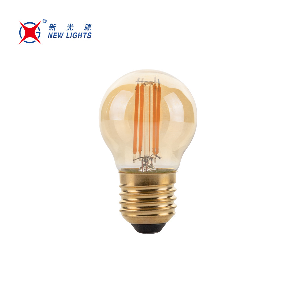 China Best Selling 2W 4W 5W 75mm Dimmable Warm White Glass wholesale E12 E14 E26 E27 B15d B22d Amber G45 LED Filament Bulb