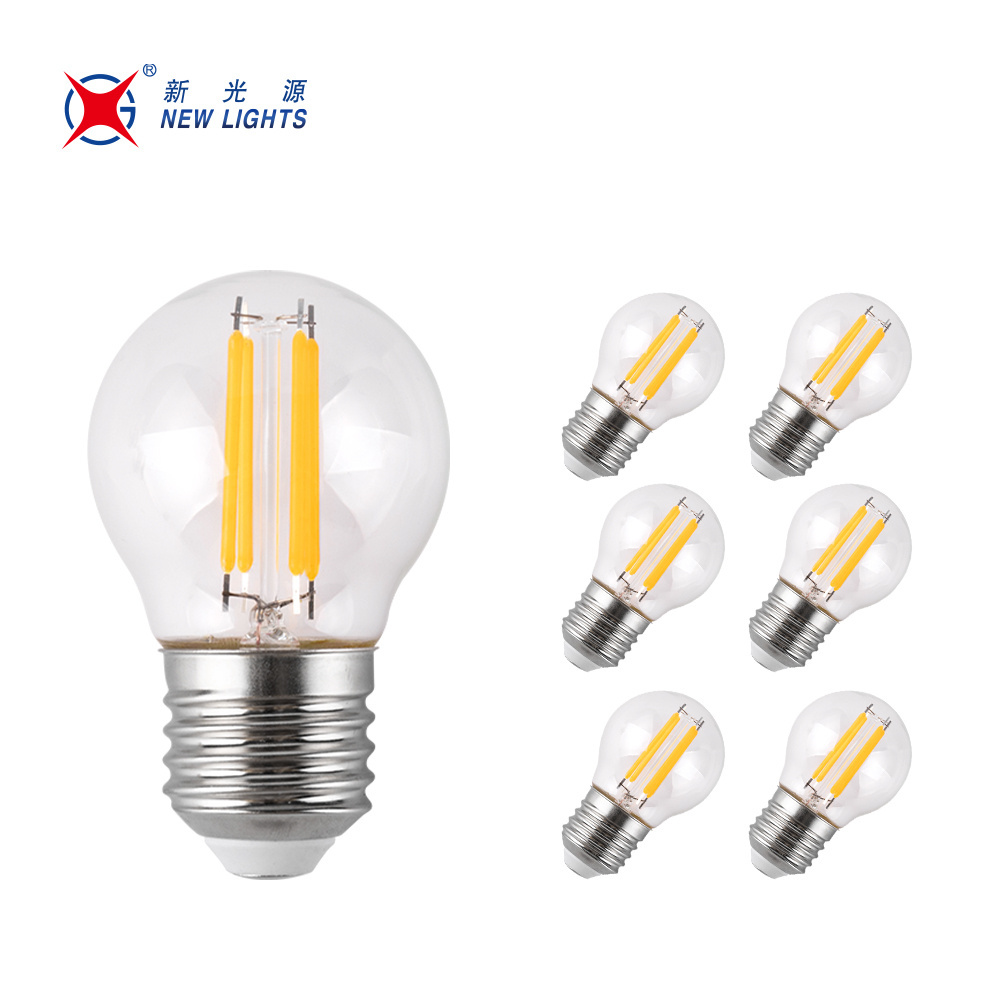 China Factory Supplier 2W 4W 5W Glass E12 E14 E26 E27 B15d B22d Clear Frosted Opal Milky White G45 LED Filament Bulb