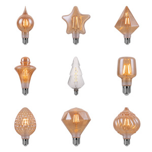 China Factory Decorative 4W Glass E26 E27 B22d 1800K 2200K 60lm Amber Clear Dimmable Special Shape Bulb LED Filament Bulb