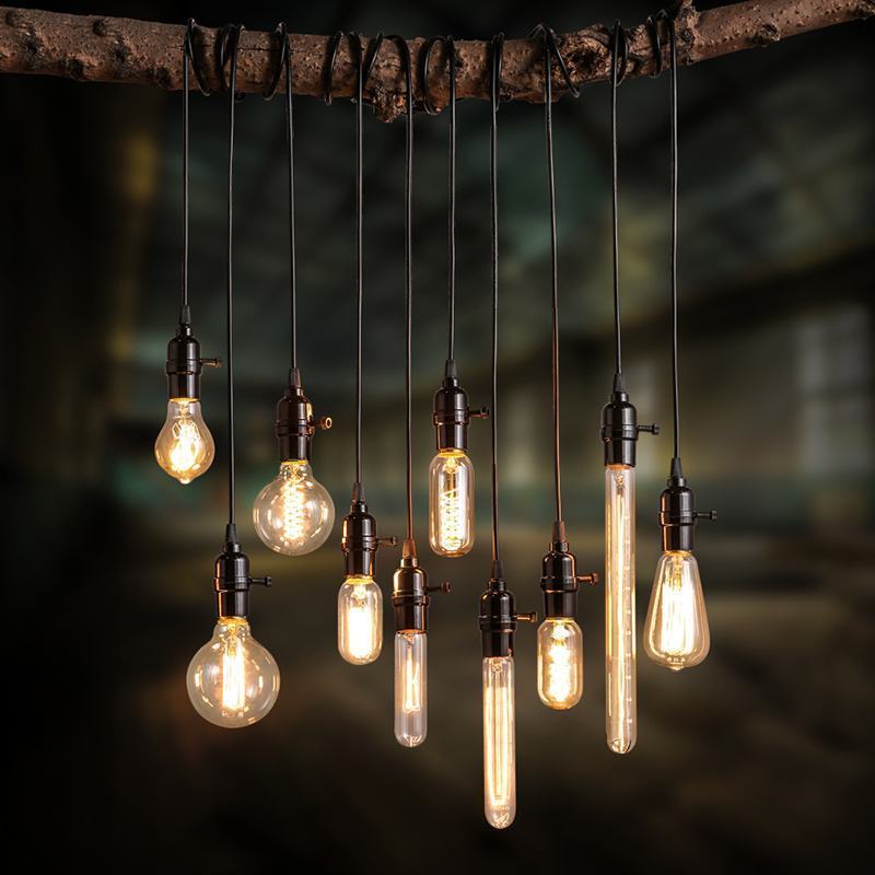 Factory Wholesale Warehouse C35 A60 ST64 G80 T30 Clear Amber 40W 60W Chandelier Z T Spiral Squirrel Cage Edison Bulb