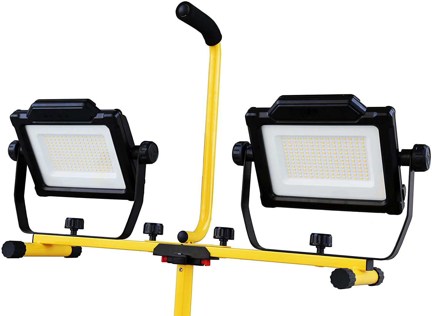 IP65 Waterproof LED Flood Light Dual-Head LED Work Light with Metal Telescopic Tripod Stand