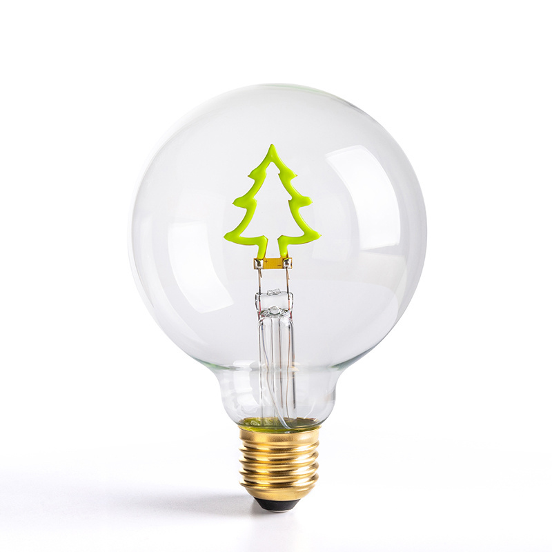 Christmas Hot  DIY Filament RGB Colorful A60 G80 G95 G125 Cartoon Bulb LED Filament Bulb With Lamp Base