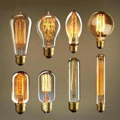 C35 A60 ST64 G80 G95 G125 T30 T45 Vintage Decoration 25W 40W 60W Spiral Squirrel Cage Filament Incandescent Edison Bulb