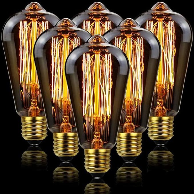 Vintage Edison Bulb Factory Good Price ST64 E26 E27 B22 Clear Amber 40W 60W Squirrel Cage Spiral Decorative Bulb