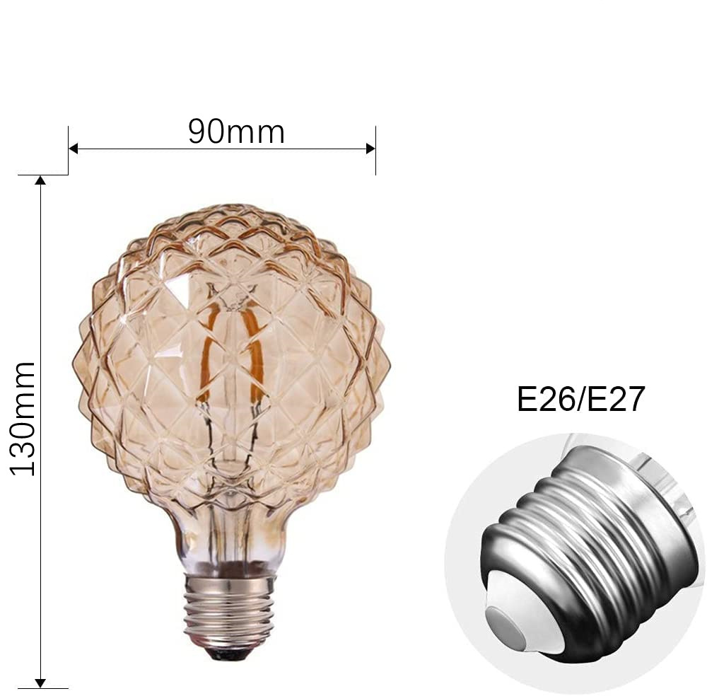 XGY Factory Decorative 4W Glass E26 E27 B22d 1800K 2200K Round 60lm Amber Clear Special Shape Bulb Modern LED Filament Bulb