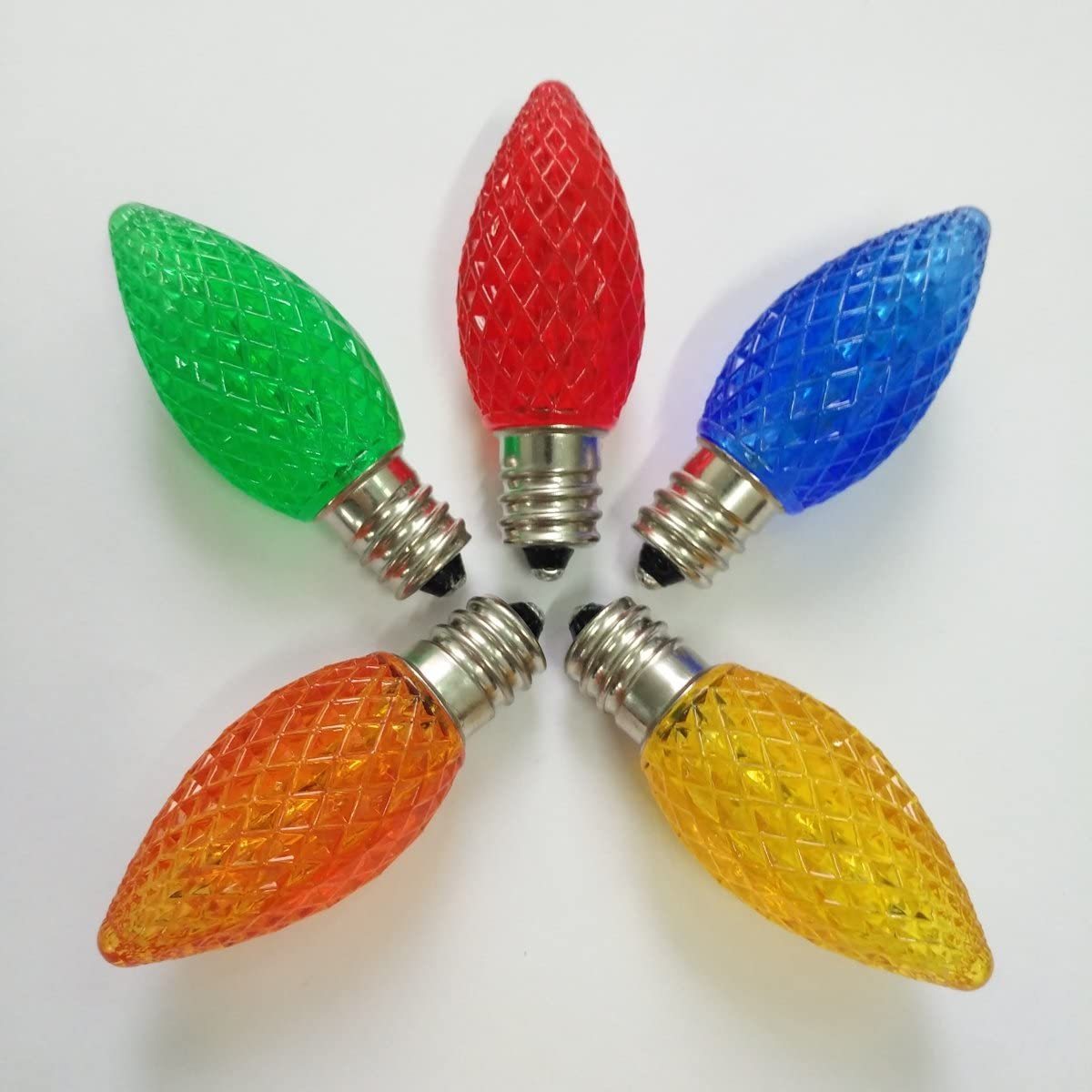 Small Bulb Clear Blue Red Green Orange Glass PC Bulb C7 C9 IP65 Decorative Lamp Bulb Party Light Outdoor