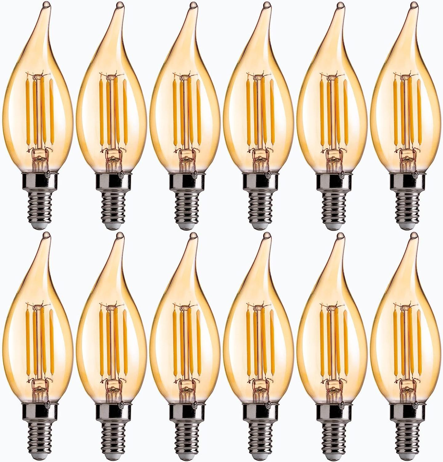 C35T E14 E27 CA10 E12 E26 Dimmable Amber Factory Wholesale Supply 2700k 4000k 6500k Glass CCT LED Filament Bulb