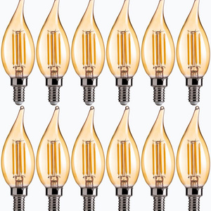 C35T E14 E27 CA10 E12 E26 Dimmable Amber Factory Wholesale Supply 2700k 4000k 6500k Glass CCT LED Filament Bulb