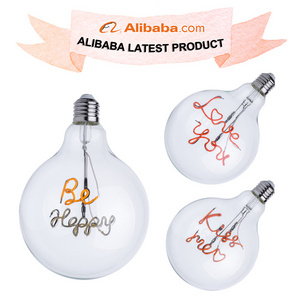 Wedding Decoration Lighting E26/E27 Base A60 G125 Clear Amber Bulb DIY Letter Cartoon Love Bulb LED Filament Bulb