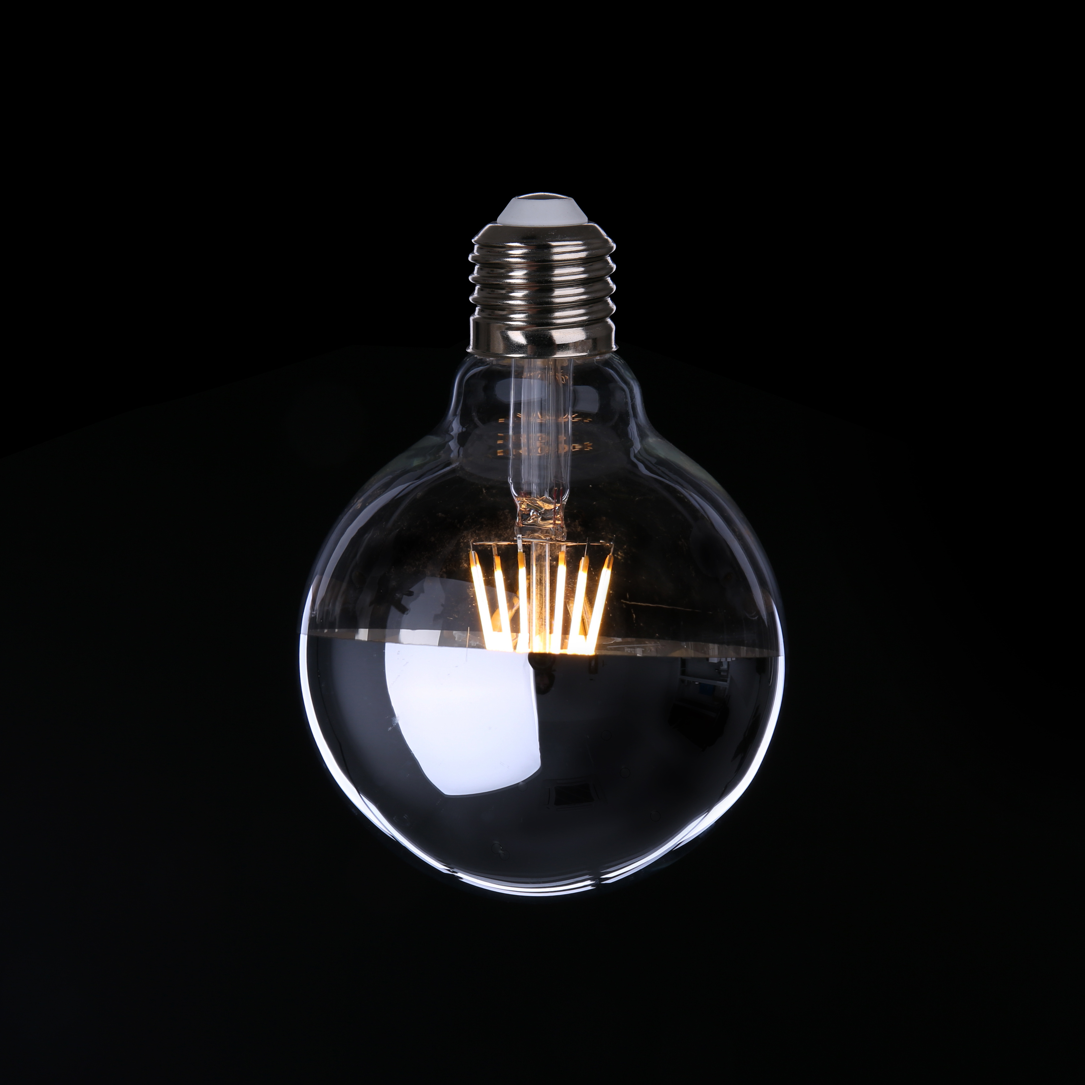 Half Sliver Rose Golden 4W 6W 8W 10W 12W Glass E26 E27 B22d Reflector CCT Dimmable G Series LED Filament Bulb