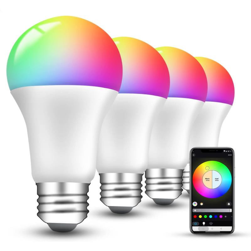 Alexa Google Home Voice APP Control Tuya Dimmable 9 Watt 12 Watt 15 Watt A60 A19 E26 E27 B22 RGB Colorful Smart Led Light Bulb