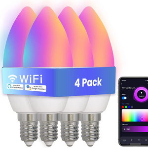 Voice Tuya APP Control Alex Google Home 5W 5 Watt G45 C37 Candle Decor Colorful Dimming Wifi Smart RGB E12 E14 Led Lamp Bulb