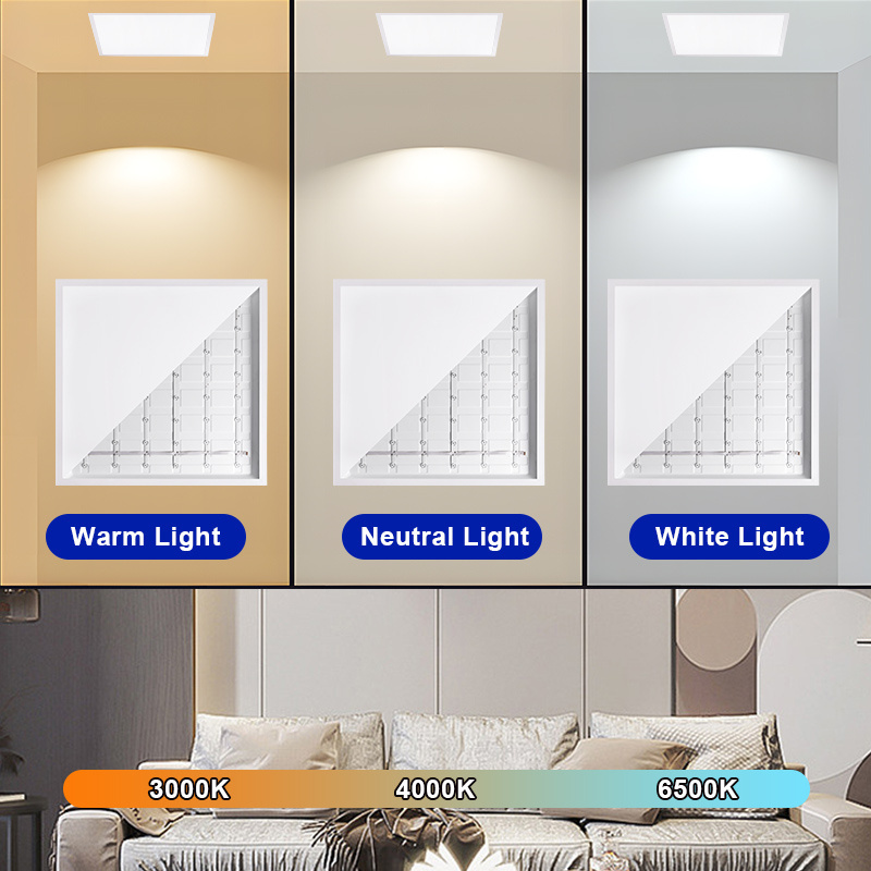 2x2 2 FT Edge Lit LED Panel Lights 40W (140W Equivalent) 4000LM 2700-6500K Recessed Drop Ceiling Lights for Indoor