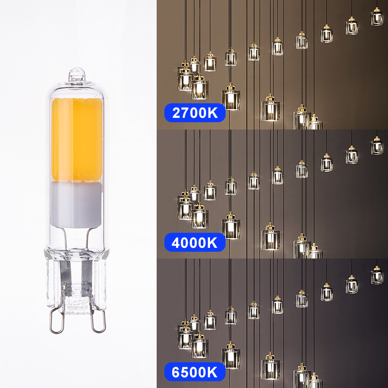 Dimmable CCT RA80/90/95 AC/DC12V No Flicker 1-9W SMD/COB G4 G9 Light Bulbs for Chandelier